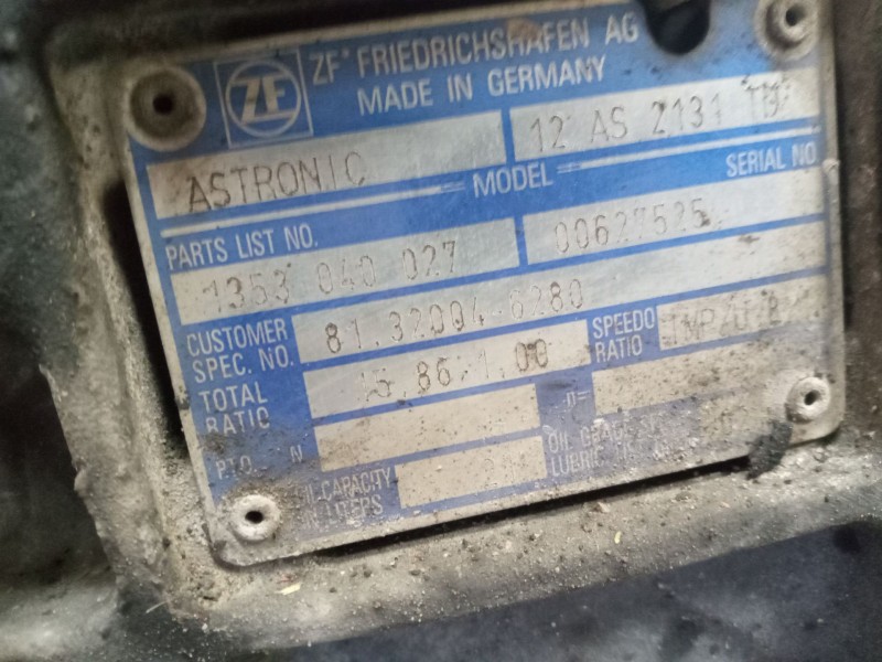 Recambio de caja cambios para man tgx 18.xxx 10.5 diesel referencia OEM IAM 12AS2131TD 81320046280 1353040027