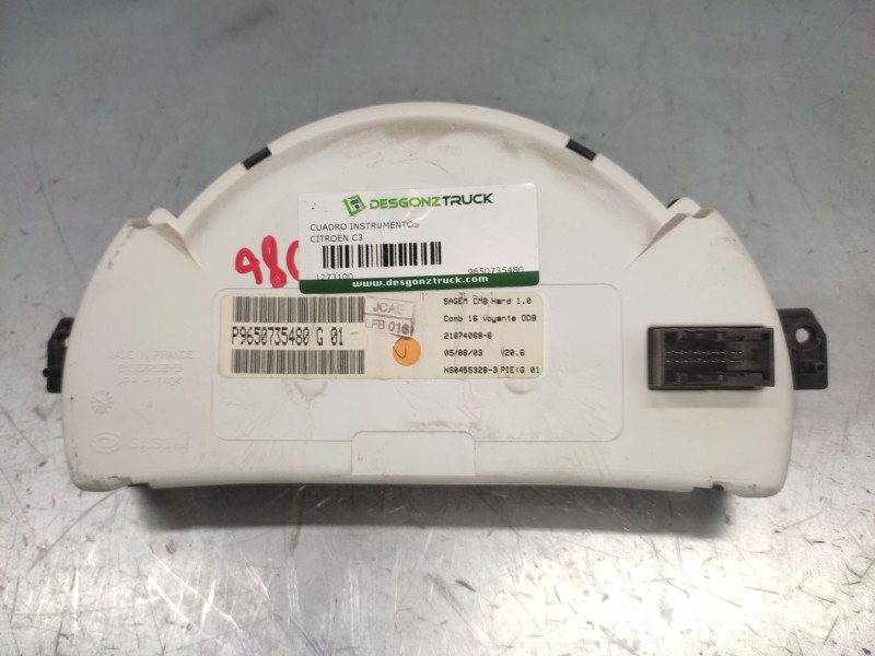 Recambio de cuadro instrumentos para citroën c3 1.4 hdi sx plus referencia OEM IAM 9650735480  