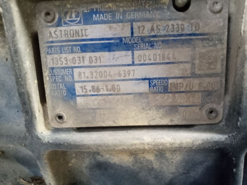 Recambio de caja cambios para man tgs referencia OEM IAM 12AS2330TD 81320046397 1353031031