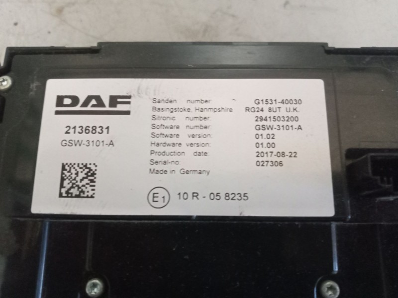 Recambio de mando calefaccion / aire acondicionado para daf trucks xf 106 480 referencia OEM IAM 2136831  