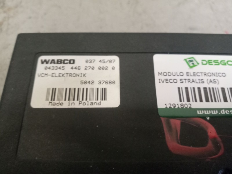 Recambio de modulo electronico para iveco stralis (as) 12.9 diesel referencia OEM IAM 504237680 CENTRALITA VCM 