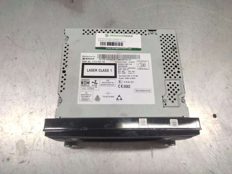 Recambio de sistema audio / radio cd para nissan pulsar hatchback (c13) 1.5 dci referencia OEM IAM 7612033106  