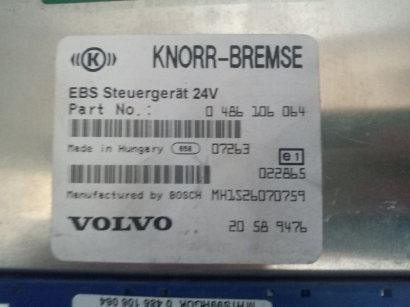 Recambio de modulo electronico para volvo fh xxx referencia OEM IAM 20589476 CENTRALITA EBS 0486106064