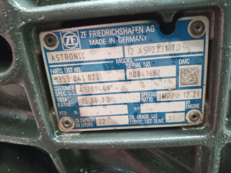 Recambio de caja cambios para iveco stralis (as) 10.3 diesel referencia OEM IAM 12AS2331TD 41289449 1353041023