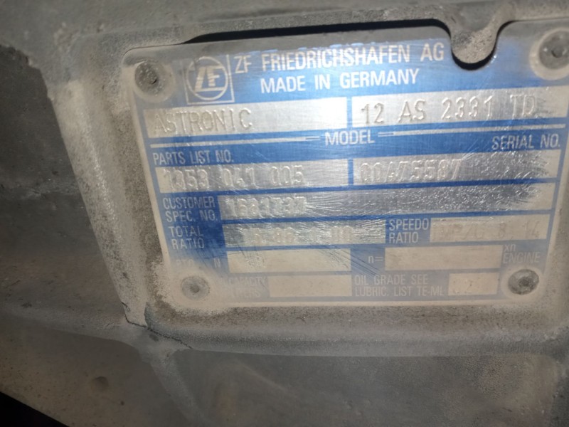 Recambio de caja cambios para daf serie xf105.xxx 12.9 diesel referencia OEM IAM 12AS2331TD 1681737 1353041005