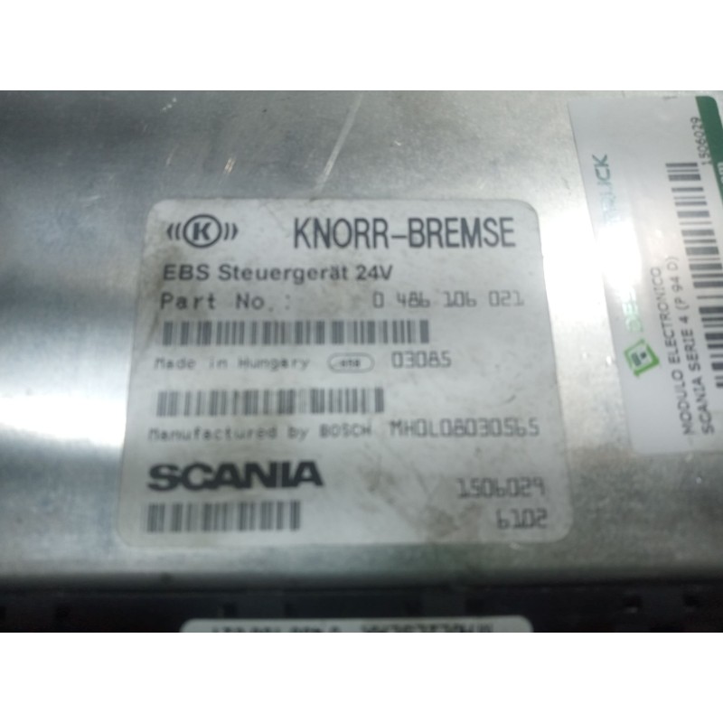 Recambio de modulo electronico para scania serie 4 (p 94 d) 9.0 diesel (6 cil.) referencia OEM IAM 1506029 CENTRALITA EBS 048610