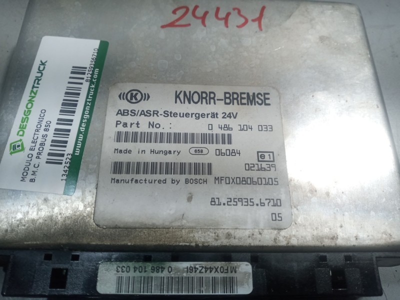 Recambio de modulo electronico para b.m.c. probus 850 referencia OEM IAM 81259356710 CENTRALITA ABS 0486104033