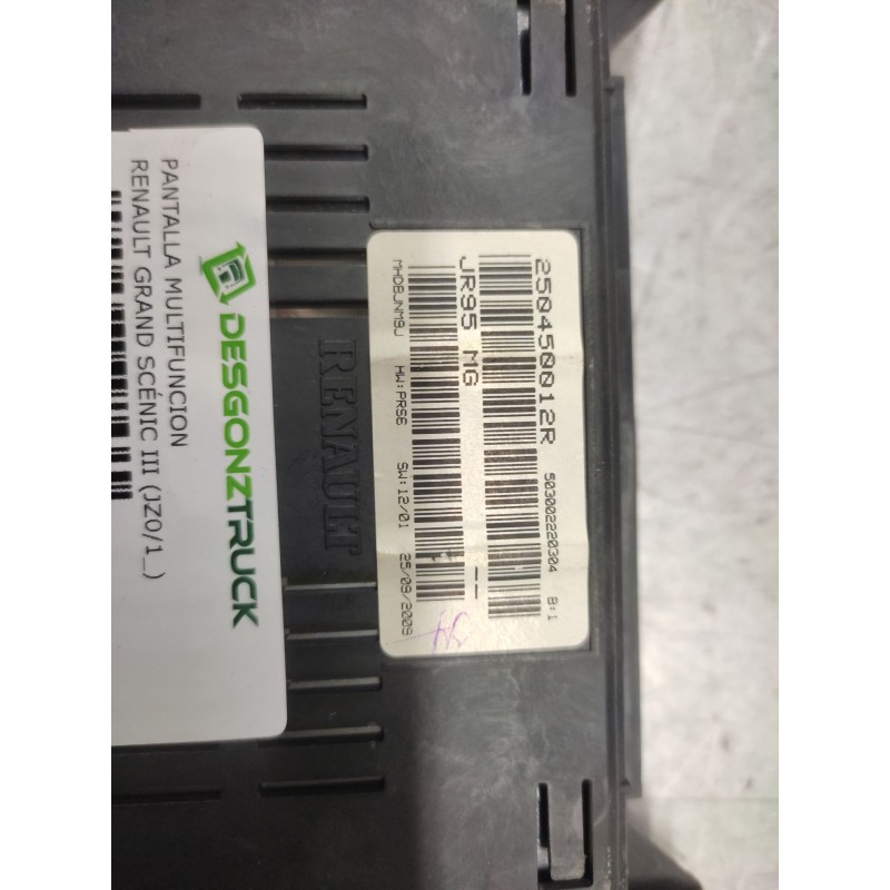Recambio de pantalla multifuncion para renault grand scénic iii (jz0/1_) 1.5 dci referencia OEM IAM 250450012R  