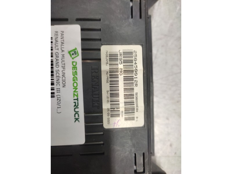 Recambio de pantalla multifuncion para renault grand scénic iii (jz0/1_) 1.5 dci referencia OEM IAM 250450012R  