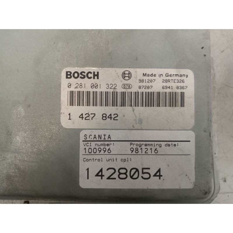Recambio de modulo electronico para scania serie 4 (p/r 144 c) 14.2 diesel referencia OEM IAM 1427842  0281001322