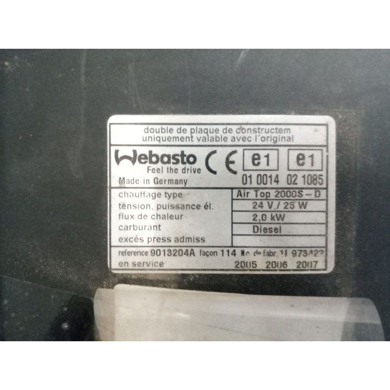 Recambio de motor calefaccion cabina para renault magnum 4xx.18/4xx.26 02  12.0 diesel referencia OEM IAM AIRTOP2000S  WEBASTO