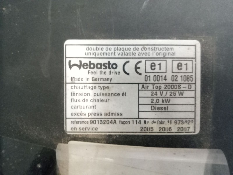 Recambio de motor calefaccion cabina para renault magnum 4xx.18/4xx.26 02  12.0 diesel referencia OEM IAM AIRTOP2000S  WEBASTO