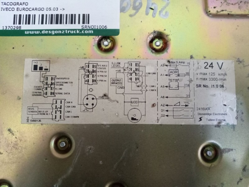 Recambio de tacografo para iveco eurocargo 05.03  3.9 diesel referencia OEM IAM SRNOI1006  24702233