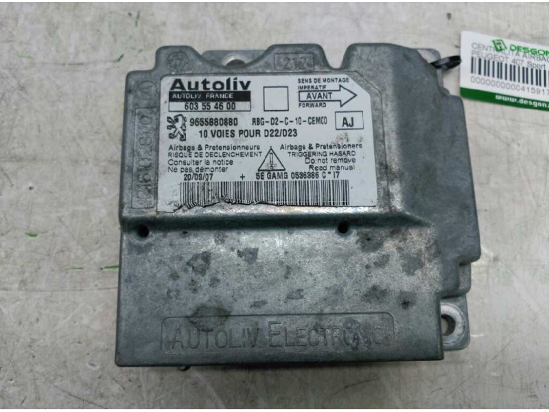 Recambio de centralita airbag para peugeot 407 sport referencia OEM IAM 9655880880 603554600 