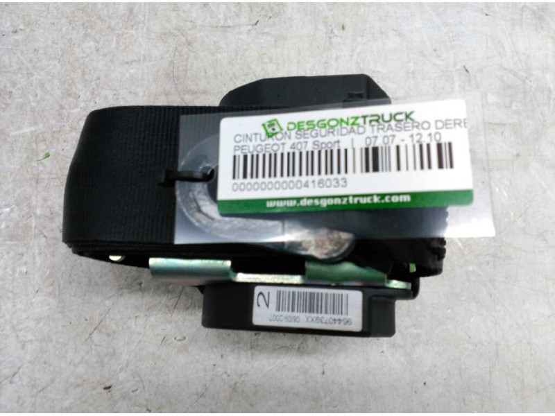 Recambio de cinturon seguridad trasero derecho para peugeot 407 sport referencia OEM IAM   