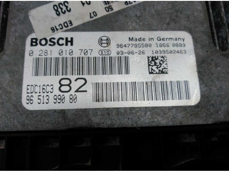 Recambio de centralita motor uce para peugeot 206 berlina x-line referencia OEM IAM 9647785580 0281010707 