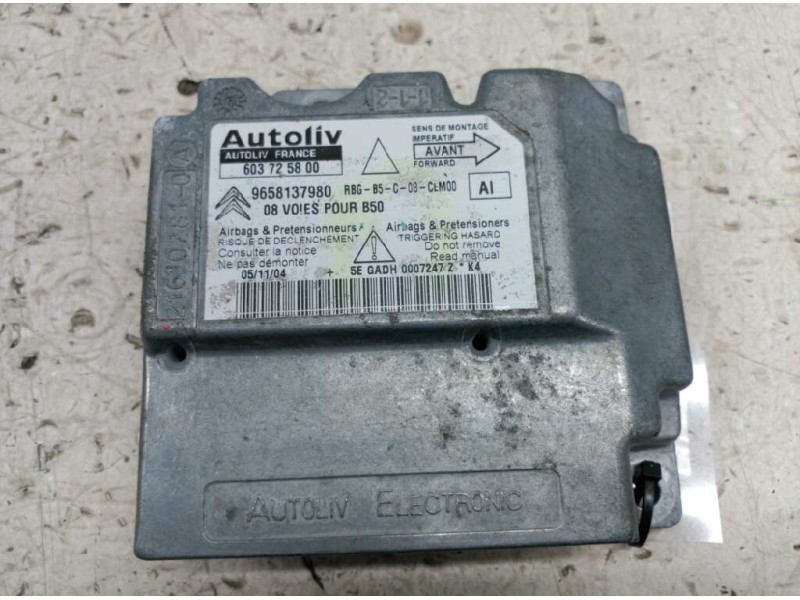 Recambio de centralita airbag para citroen c4 berlina exclusive referencia OEM IAM 9658137980  