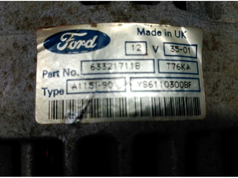 Recambio de alternador para ford fiesta berlina referencia OEM IAM 63321711B  