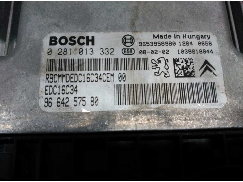 Recambio de centralita motor uce para peugeot 308 confort referencia OEM IAM  0281013332 BOSCH