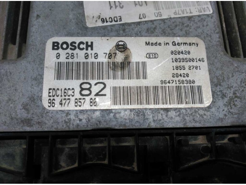 Recambio de centralita motor uce para peugeot 206 berlina xs clim referencia OEM IAM 9647785780 0281010707 