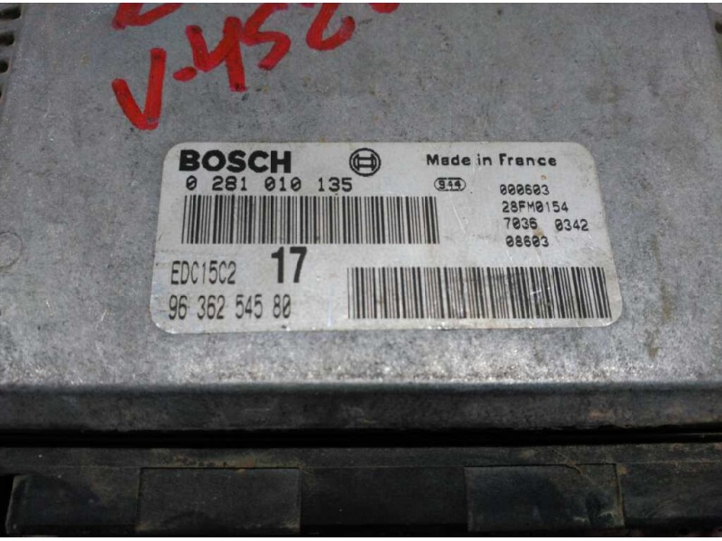 Recambio de centralita motor uce para citroen jumpy 2.0 hdi sx familiar (5/6 asientos) referencia OEM IAM 0281010135 9636254580 