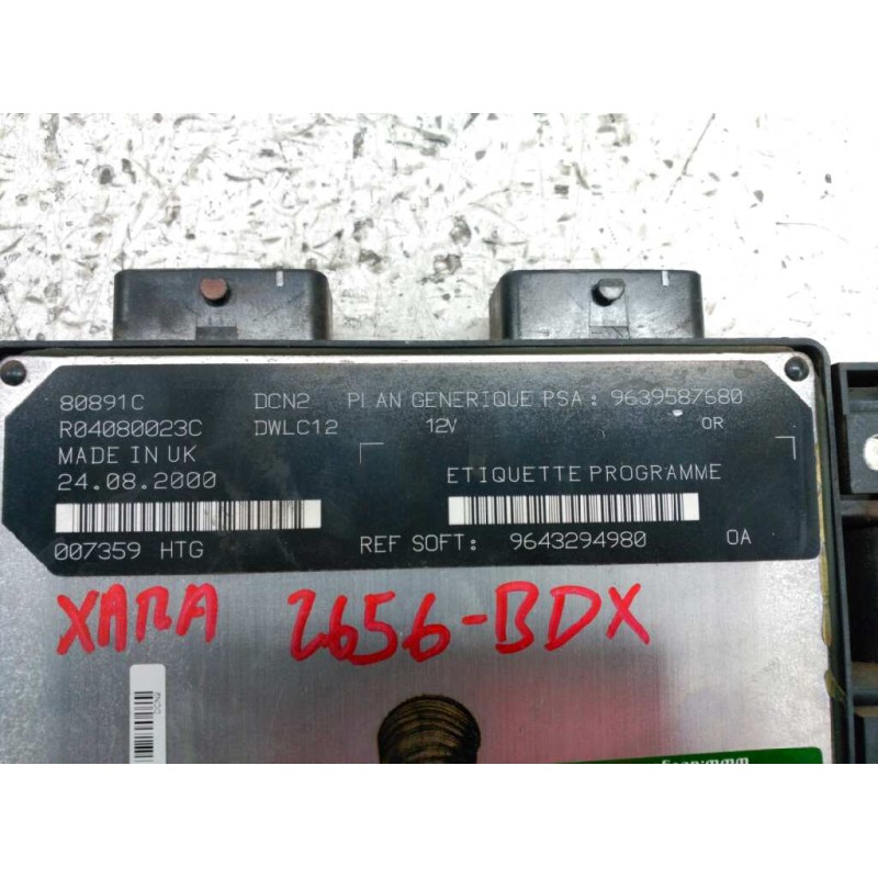 Recambio de centralita motor uce para citroen xsara berlina 1.9 diesel referencia OEM IAM 9639587680 9643294980 