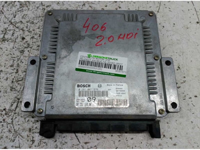Recambio de centralita motor uce para peugeot 406 berlina (s1/s2) srdt referencia OEM IAM 9635157280 0281001978 BOSCH