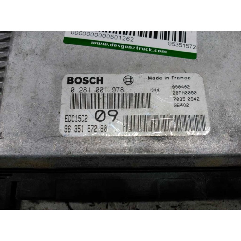 Recambio de centralita motor uce para peugeot 406 berlina (s1/s2) srdt referencia OEM IAM 9635157280 0281001978 BOSCH