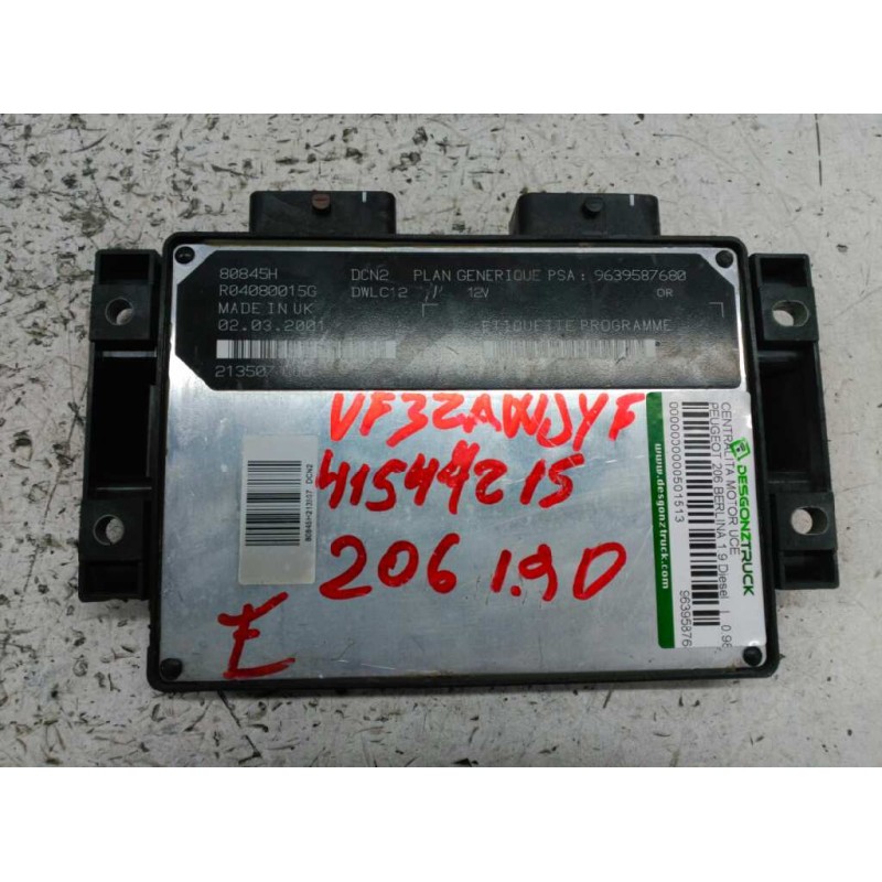 Recambio de centralita motor uce para peugeot 206 berlina 1.9 diesel referencia OEM IAM 9639587680 9640899880 R04080015G