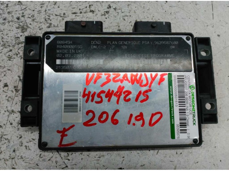 Recambio de centralita motor uce para peugeot 206 berlina 1.9 diesel referencia OEM IAM 9639587680 9640899880 R04080015G