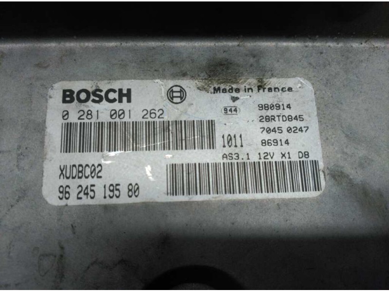 Recambio de centralita motor uce para peugeot 406 berlina (s1/s2) sldt referencia OEM IAM 0281001262 9624519580 