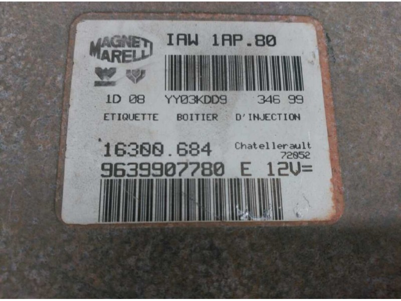 Recambio de centralita motor uce para peugeot 206 berlina 1.1 referencia OEM IAM 9639907780E  