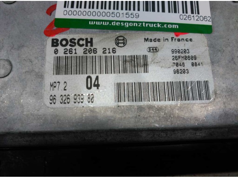 Recambio de centralita motor uce para peugeot 206 berlina referencia OEM IAM 0261206216 9632693980 