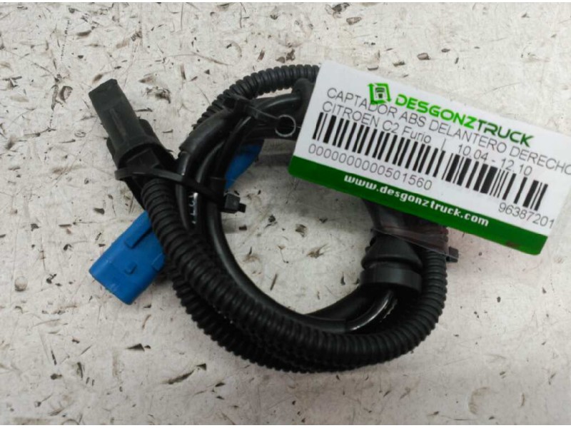Recambio de captador abs delantero derecho para citroen c2 furio referencia OEM IAM 9638720180  
