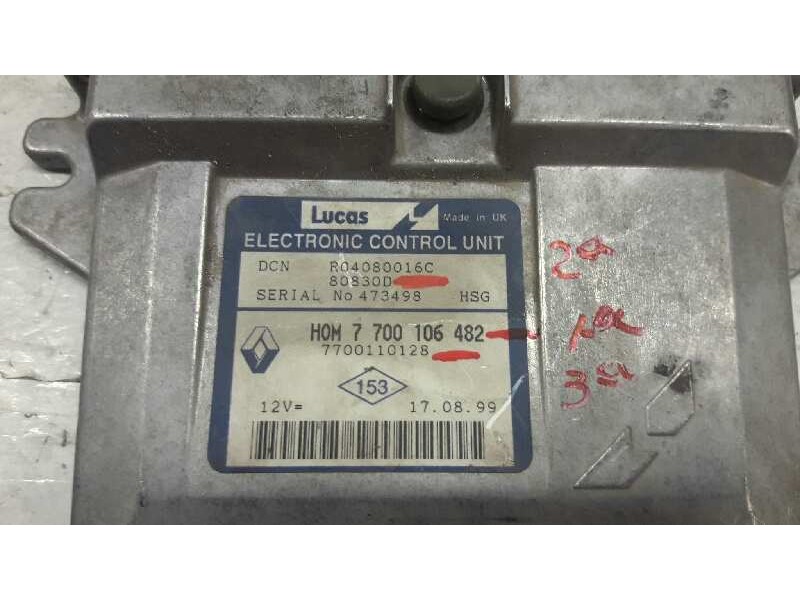Recambio de centralita motor uce para renault trafic (desde 5.89) referencia OEM IAM 7700106482 7700110128 80830D