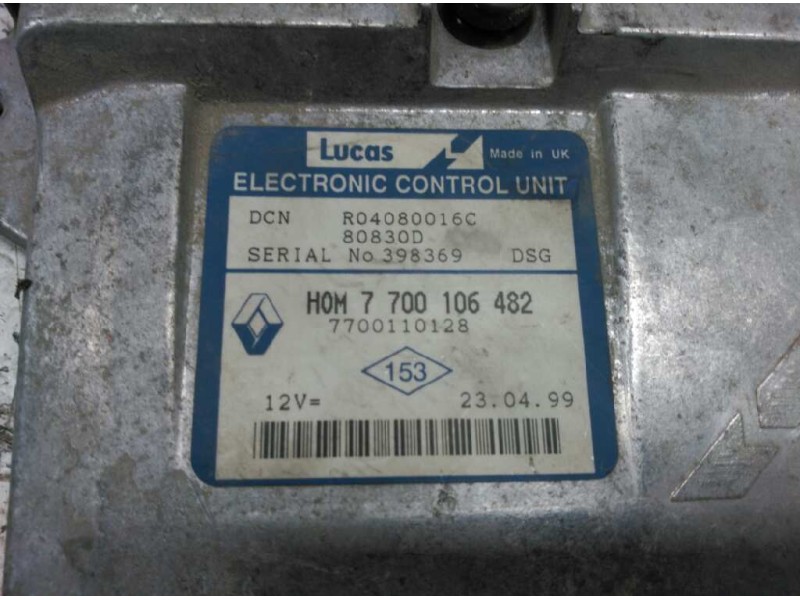 Recambio de centralita motor uce para renault trafic (desde 5.89) referencia OEM IAM 7700106482 80830D 7700110128