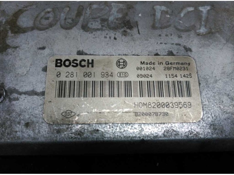 Recambio de centralita motor uce para renault megane iii coupe dynamique referencia OEM IAM HOM8200039569 8200078730 0281001934