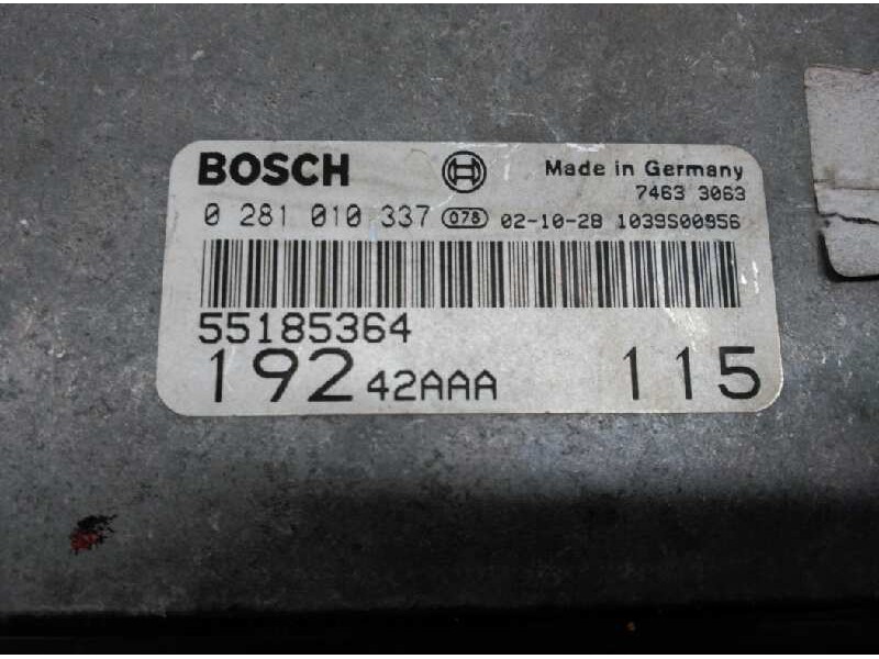 Recambio de centralita motor uce para fiat stilo (192) 1.9 jtd cat referencia OEM IAM 0281010337 55185364 