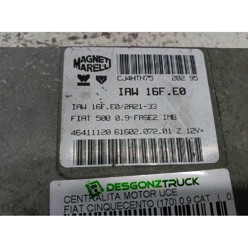 Recambio de centralita motor uce para fiat cinquecento (170) 0.9 cat referencia OEM IAM 50009 4641112061602 20295