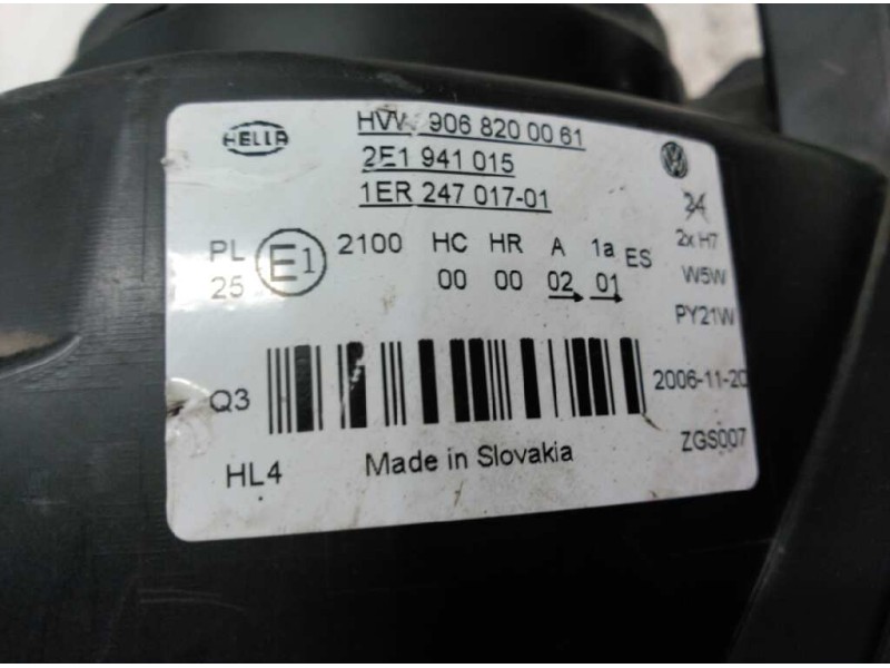 Recambio de faro izquierdo para volkswagen crafter chasis / caja abierta referencia OEM IAM 9068200061 2E1941015 HELLA