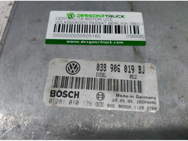Recambio de centralita motor uce para volkswagen passat berlina (3b2) highline referencia OEM IAM 038906019BJ 0281010176 28SA408