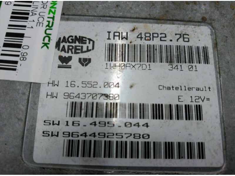 Recambio de centralita motor uce para peugeot 206 berlina 1.1 referencia OEM IAM IAW48P276 9643707380 9644925780