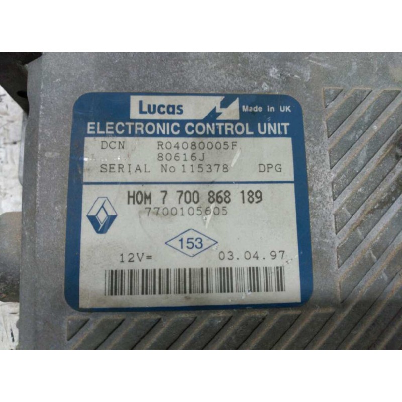 Recambio de centralita motor uce para renault megane i classic (la0) 1.9 turbodiesel referencia OEM IAM 7700868189  