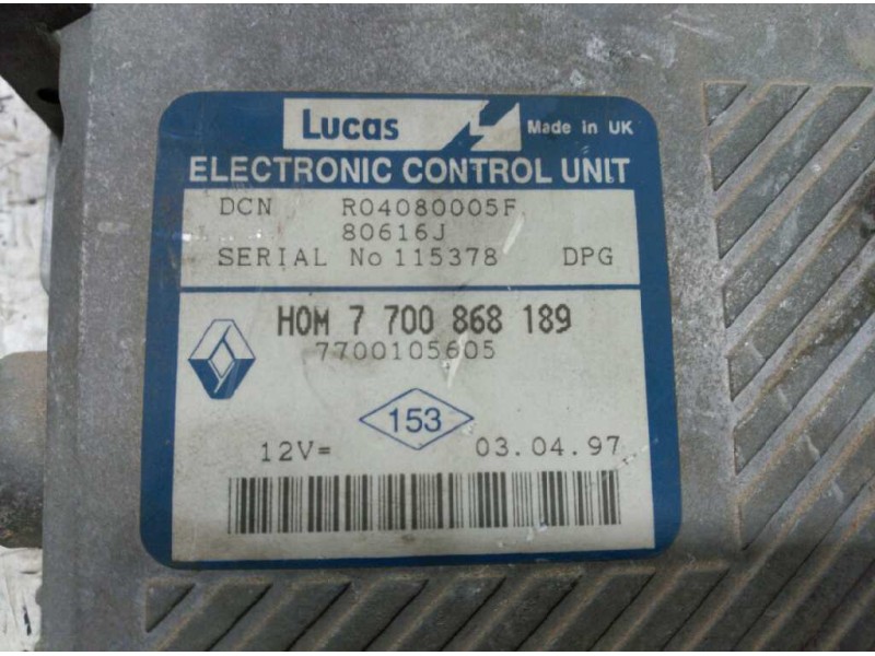 Recambio de centralita motor uce para renault megane i classic (la0) 1.9 turbodiesel referencia OEM IAM 7700868189  