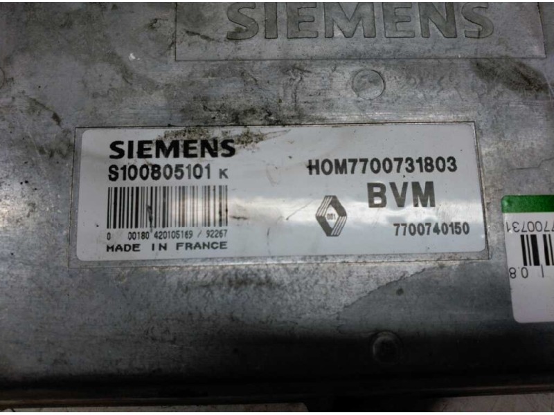 Recambio de centralita motor uce para renault 21 berlina (b/l48) 2.0 referencia OEM IAM 7700731803 S100805101K 