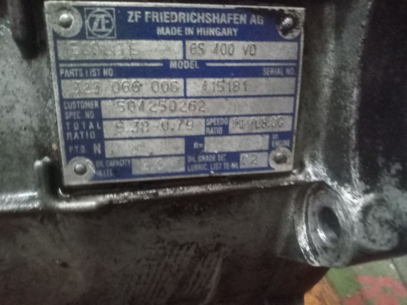 Recambio de caja cambios para iveco andecar iii referencia OEM IAM 6S400VO 504250262 1323066006