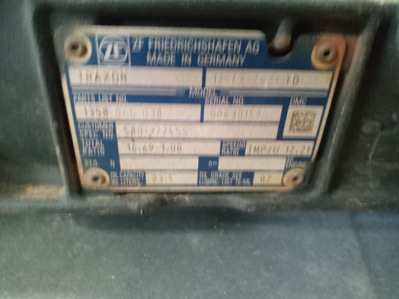 Recambio de despiece caja cambios para iveco stralis (ad/at) 10.3 diesel referencia OEM IAM 12TX2421TD 5801972455 1358040038
