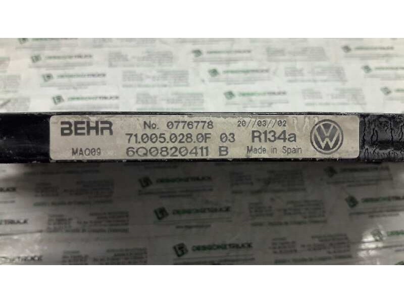 Recambio de condensador / radiador a/a para skoda fabia (6y2/6y3) classic referencia OEM IAM 6Q0820411B  