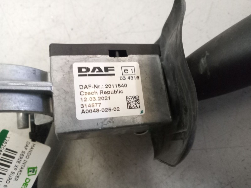 Recambio de mando intarder para daf serie xf euro 6 12.9 diesel referencia OEM IAM 2011540  