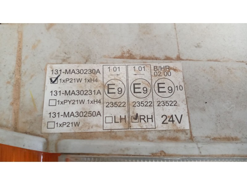 Recambio de faro antiniebla derecho para man tg - a 18.xxx 10.5 diesel referencia OEM IAM   